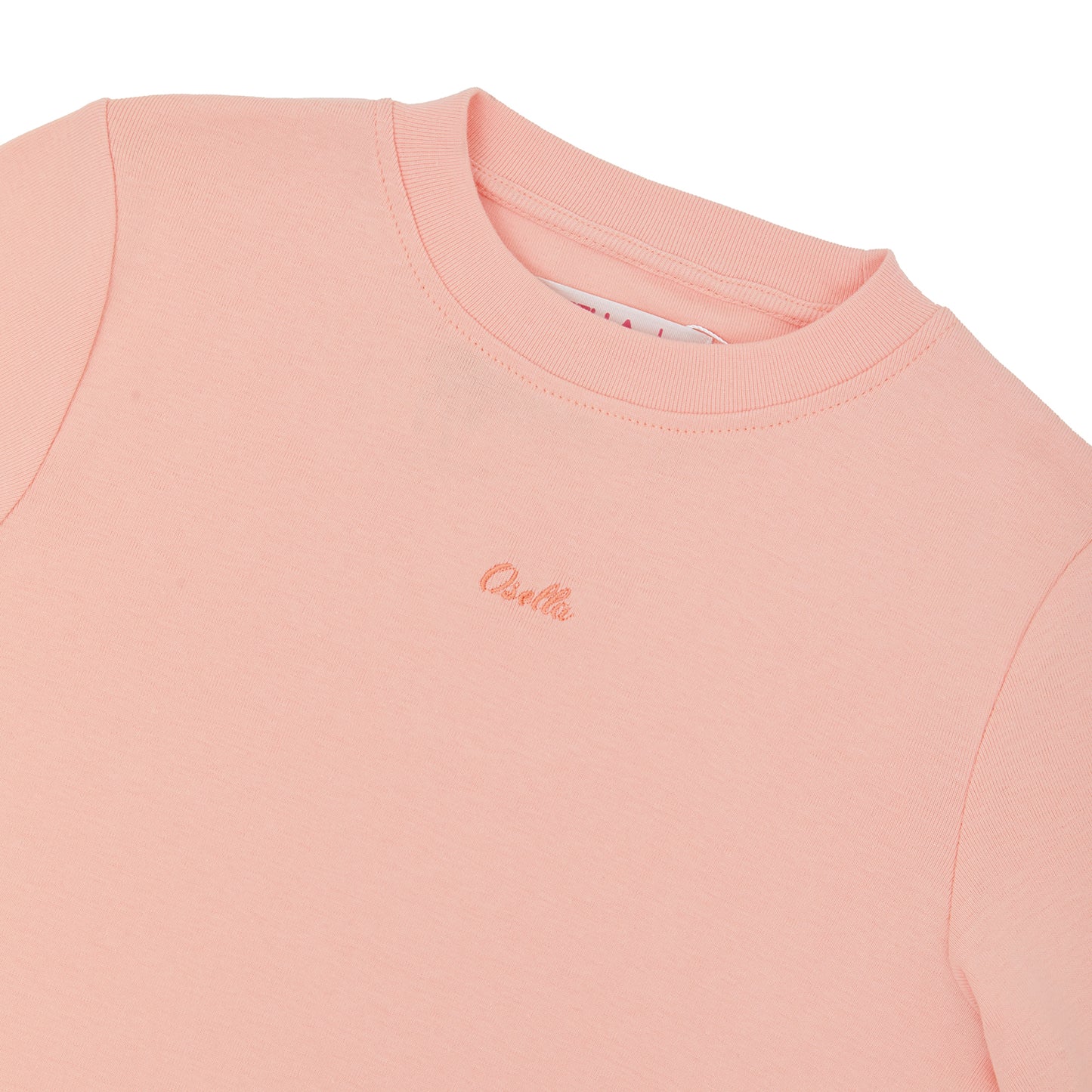 OSELLA LONG SLEEVE MOCK NECK RIB T-SHIRT IN PINK SALMON 2377500390