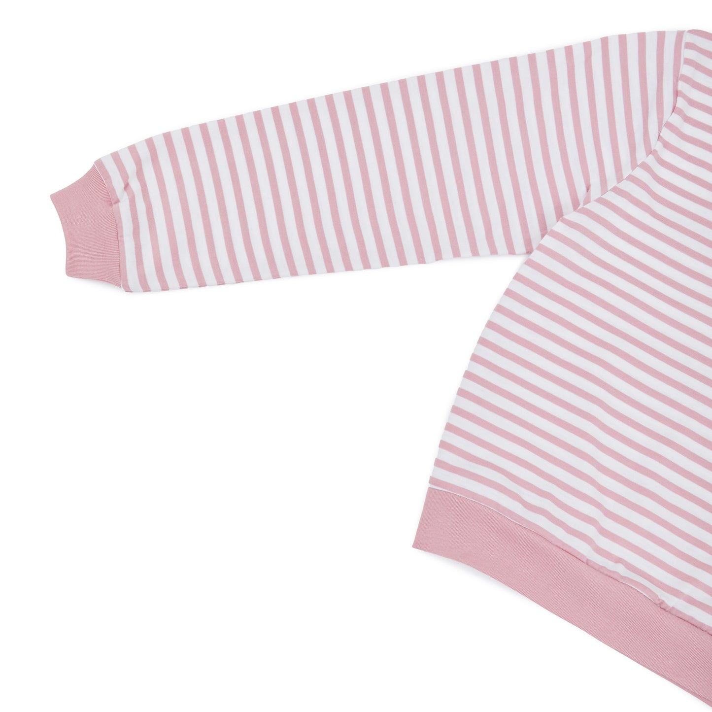 OSELLA HALF ZIPPED STRIPE SWEATSHIRT IN PINK AND WHITE 231150011