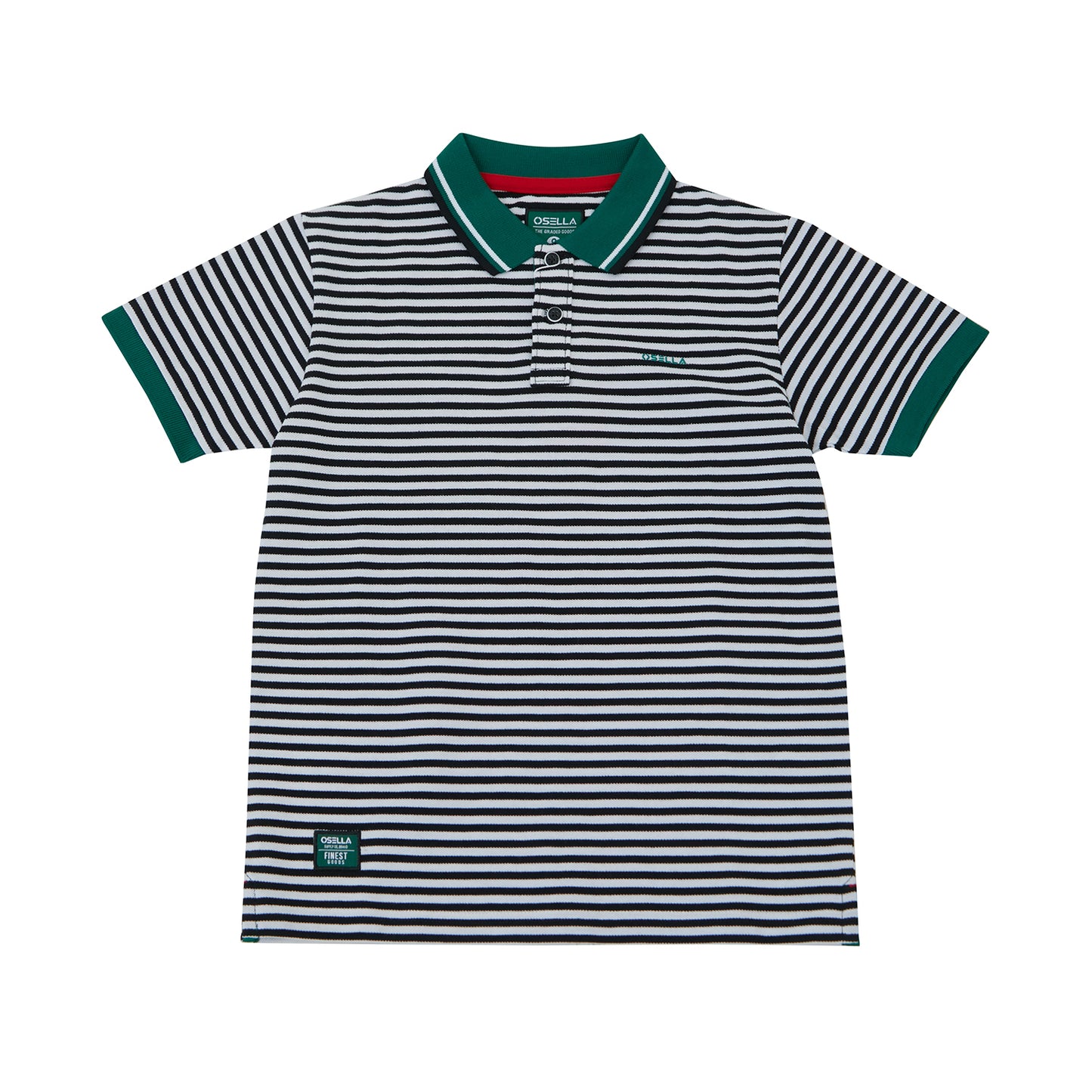 Osella Nigel Striped Polo Shirt With Contrast Sleeve Opening And Collar