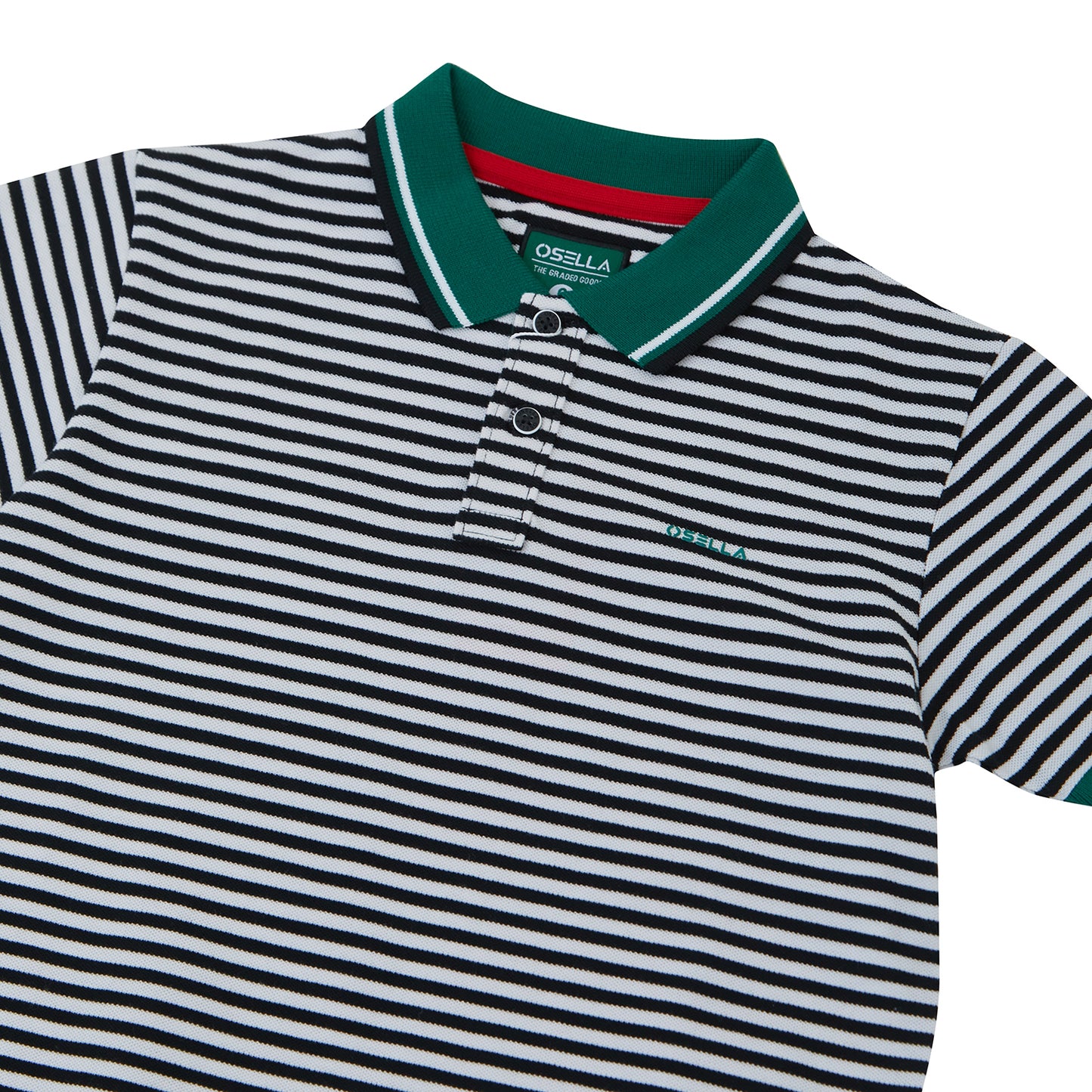 Osella Nigel Striped Polo Shirt With Contrast Sleeve Opening And Collar