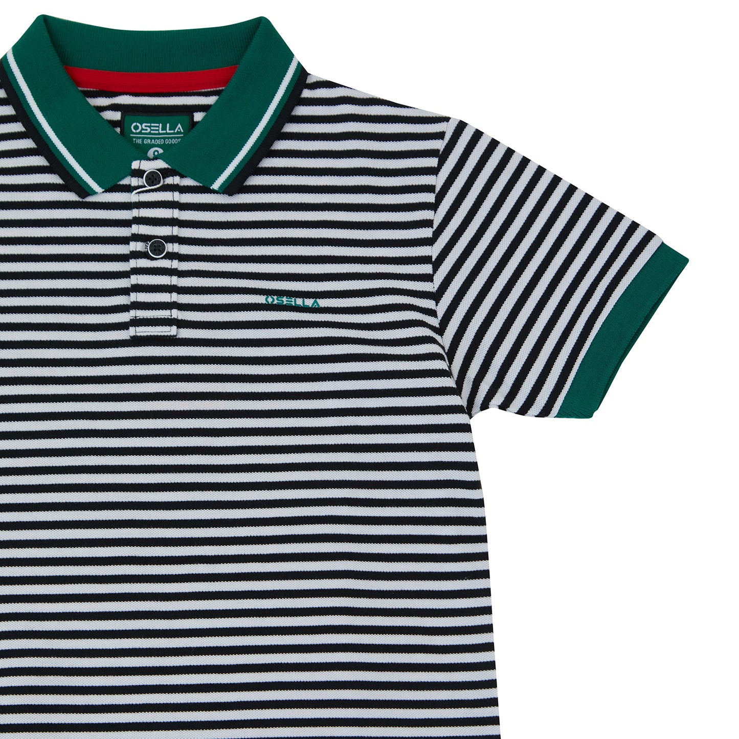 Osella Nigel Striped Polo Shirt With Contrast Sleeve Opening And Collar