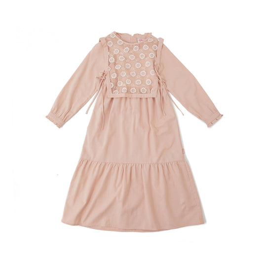 Osella Kids Ruhani Maxi Dress With Additional Tulle Vest In Pink