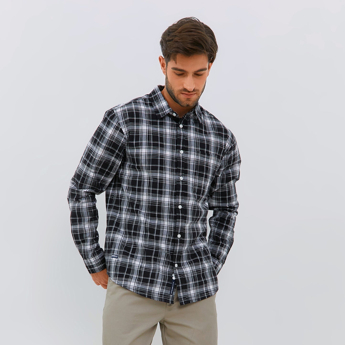 Osella Checkered Shirt In Black And White