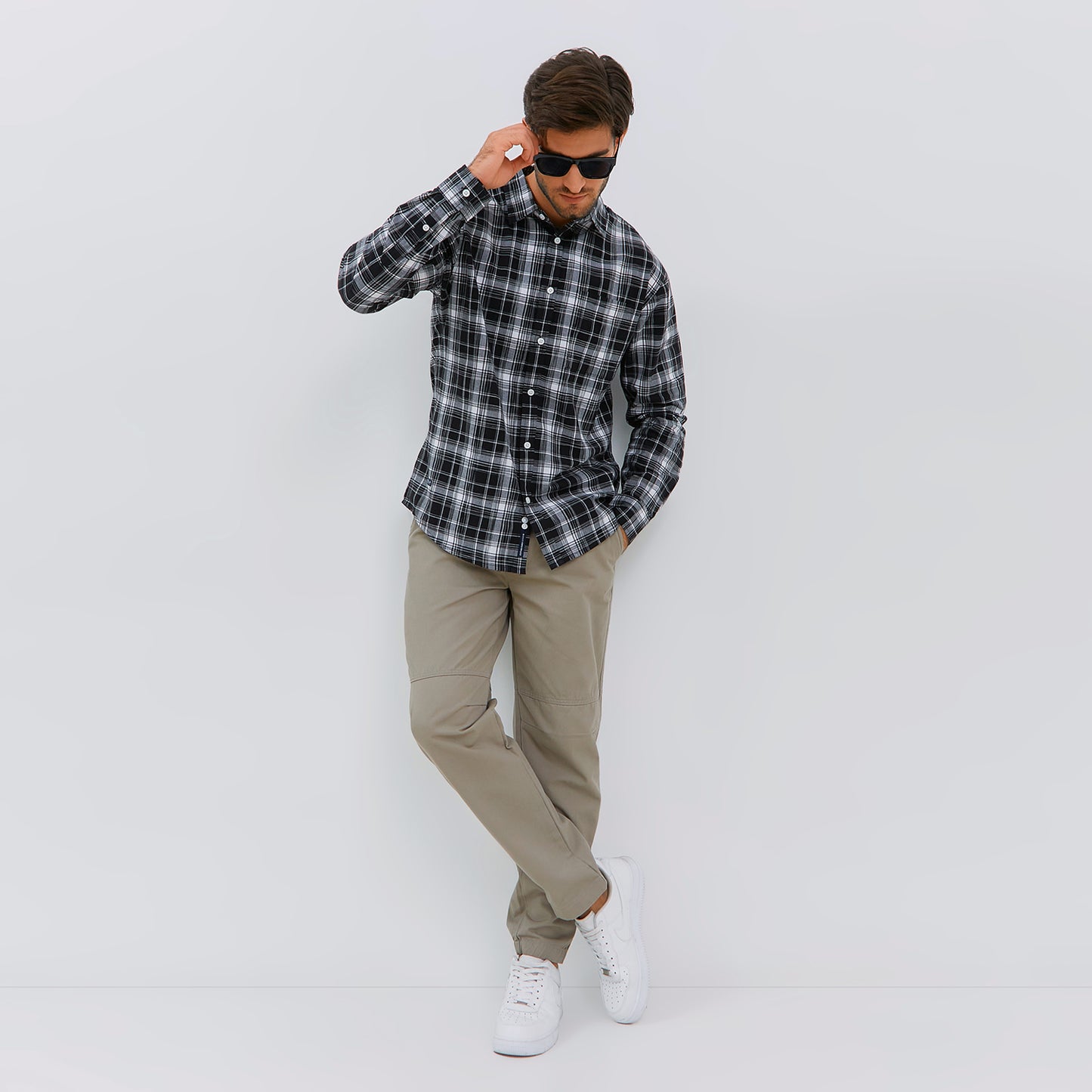 Osella Checkered Shirt In Black And White