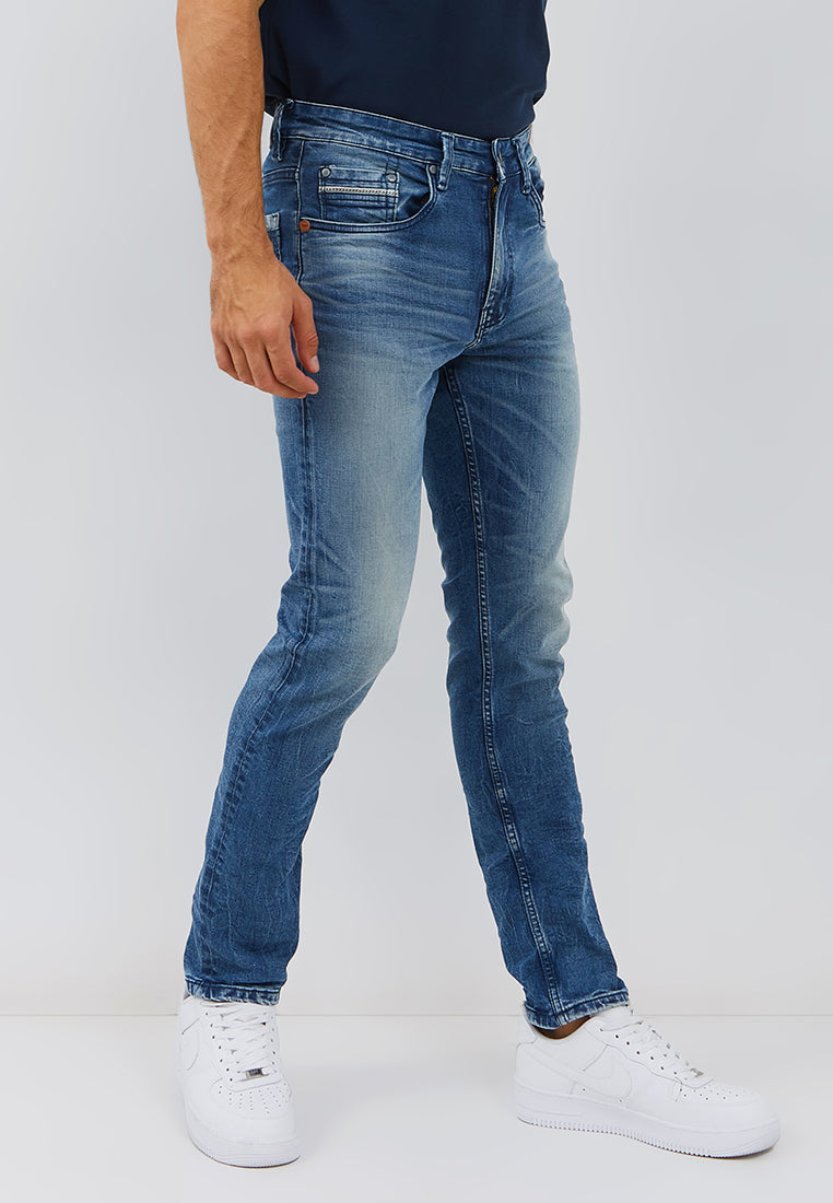 Osella Jacob Slim Fit Jeans in Light Wash Denim