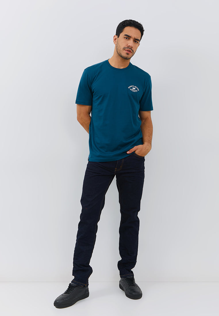Osella Retro Regular Fit T-Shirt in Blue Coral