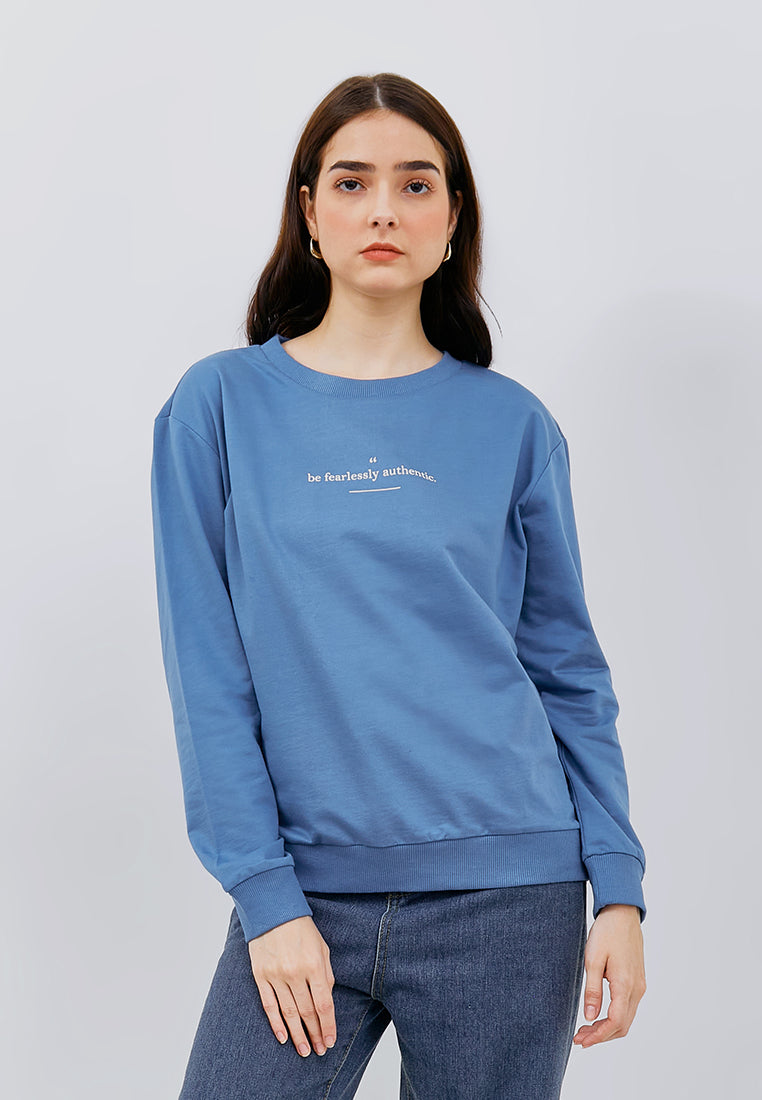 Osella Long Sleeve Cotton Sweatshirt in Seaport
