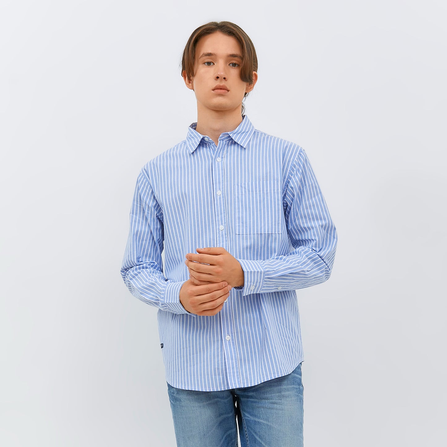 Osella Stripe Shirt In Blue And White