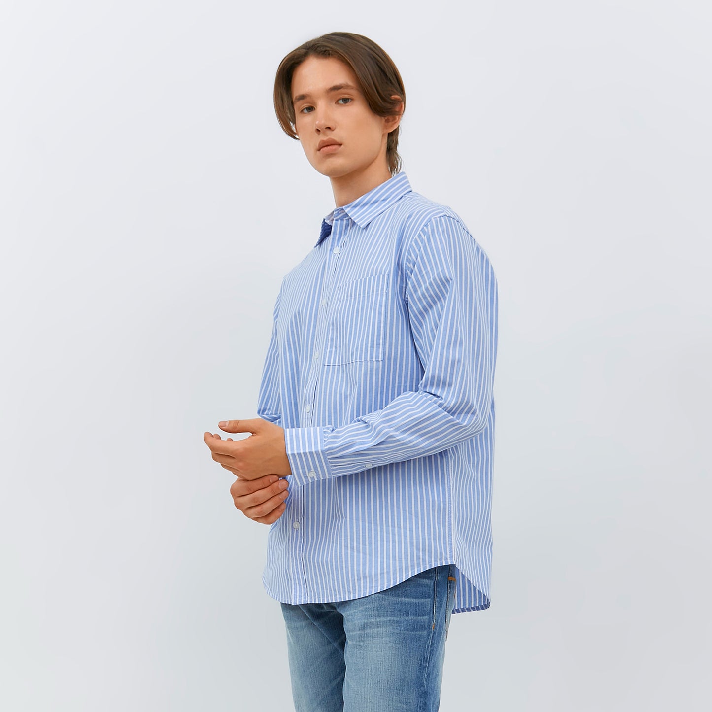 Osella Stripe Shirt In Blue And White