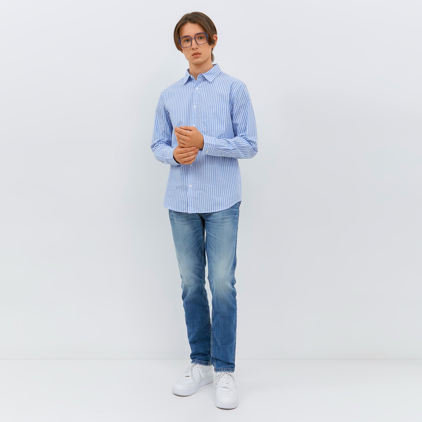 Osella Stripe Shirt In Blue And White