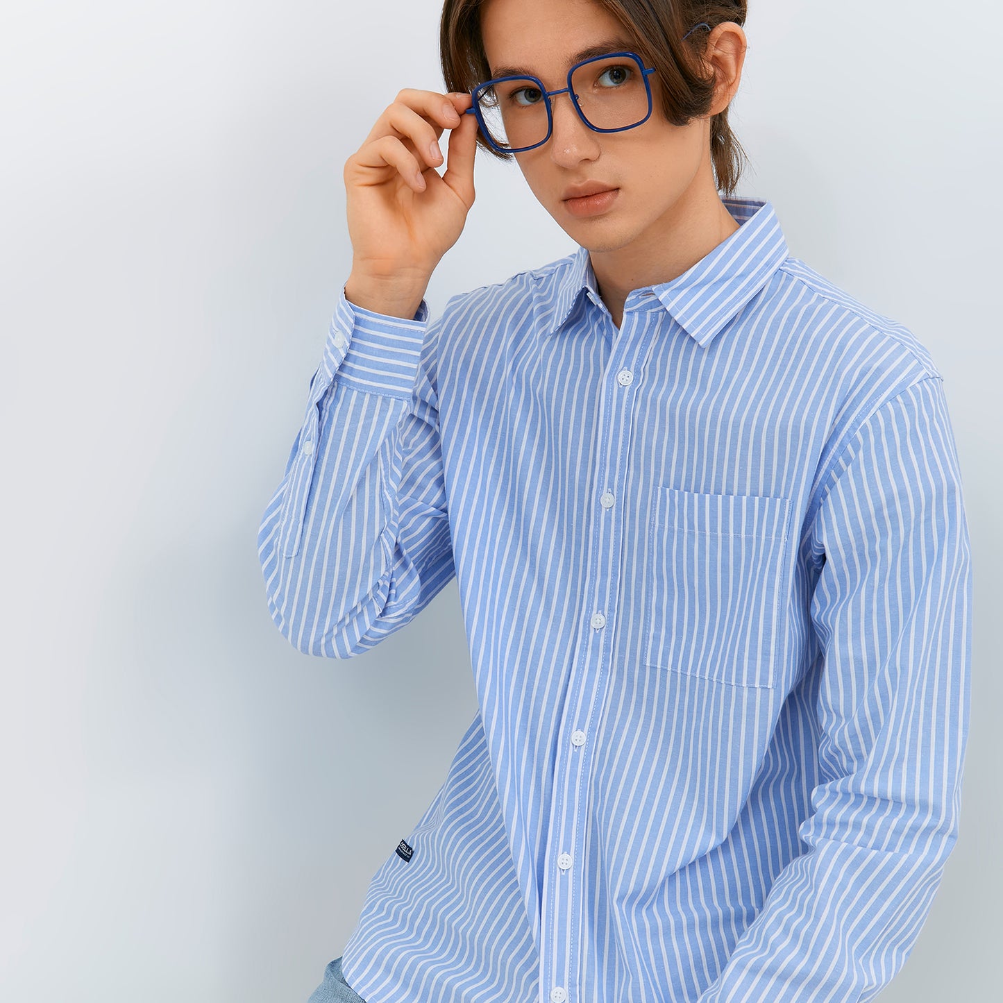 Osella Stripe Shirt In Blue And White