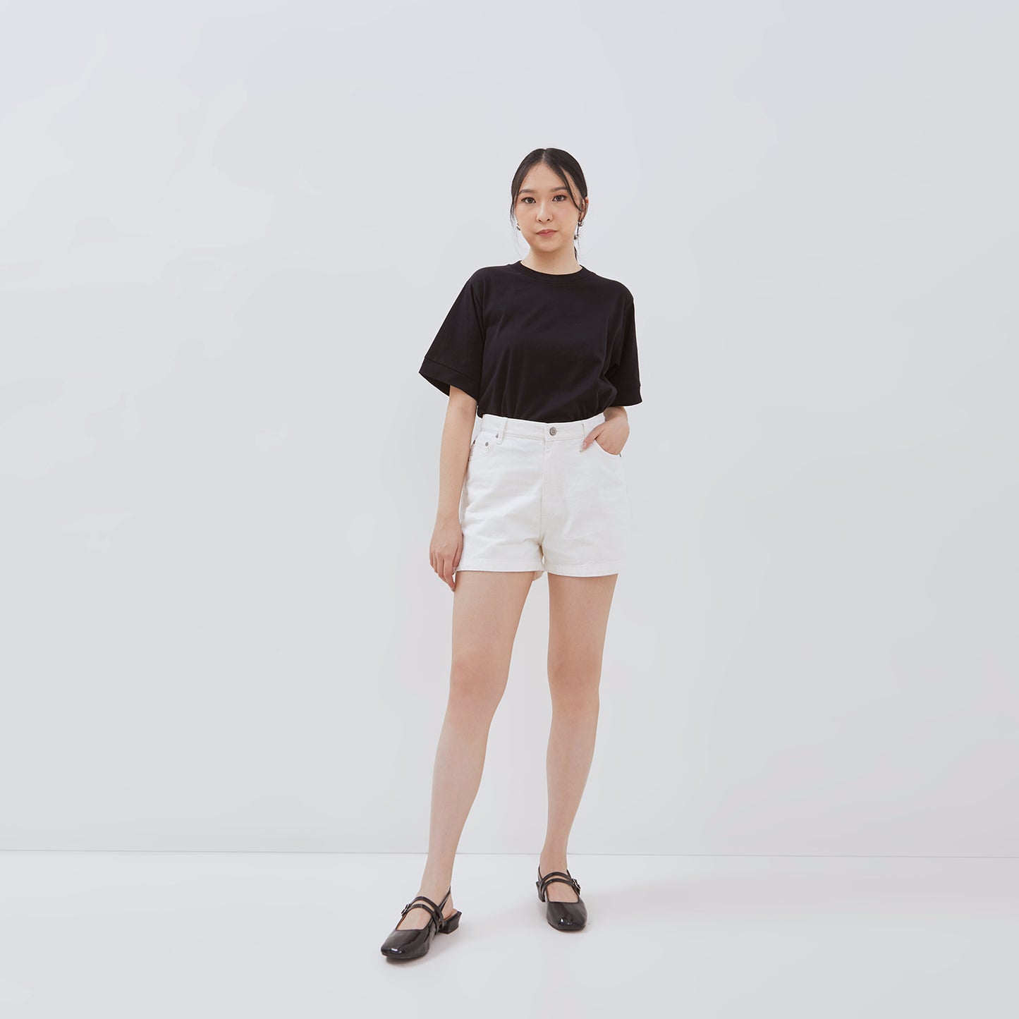 Osella Short Denim White Pants