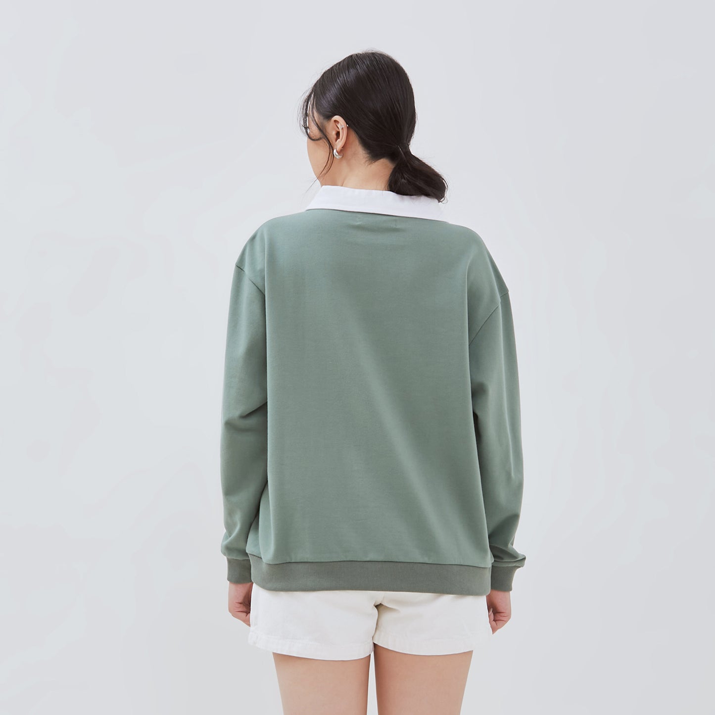 Osella Jessie V-Neck Contrast Collar Sweatshirt