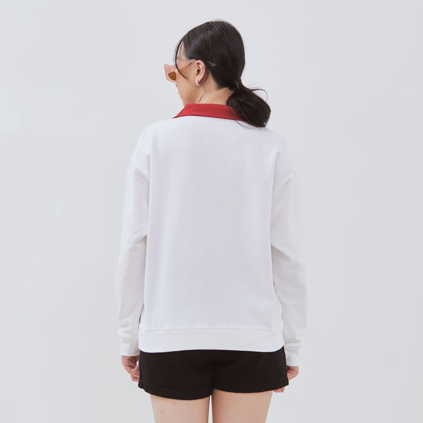 Osella Jessie V-Neck Contrast Collar Sweatshirt