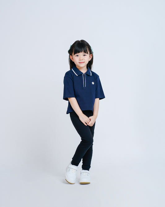 Osella Kids Bluish Blossom Polo Top