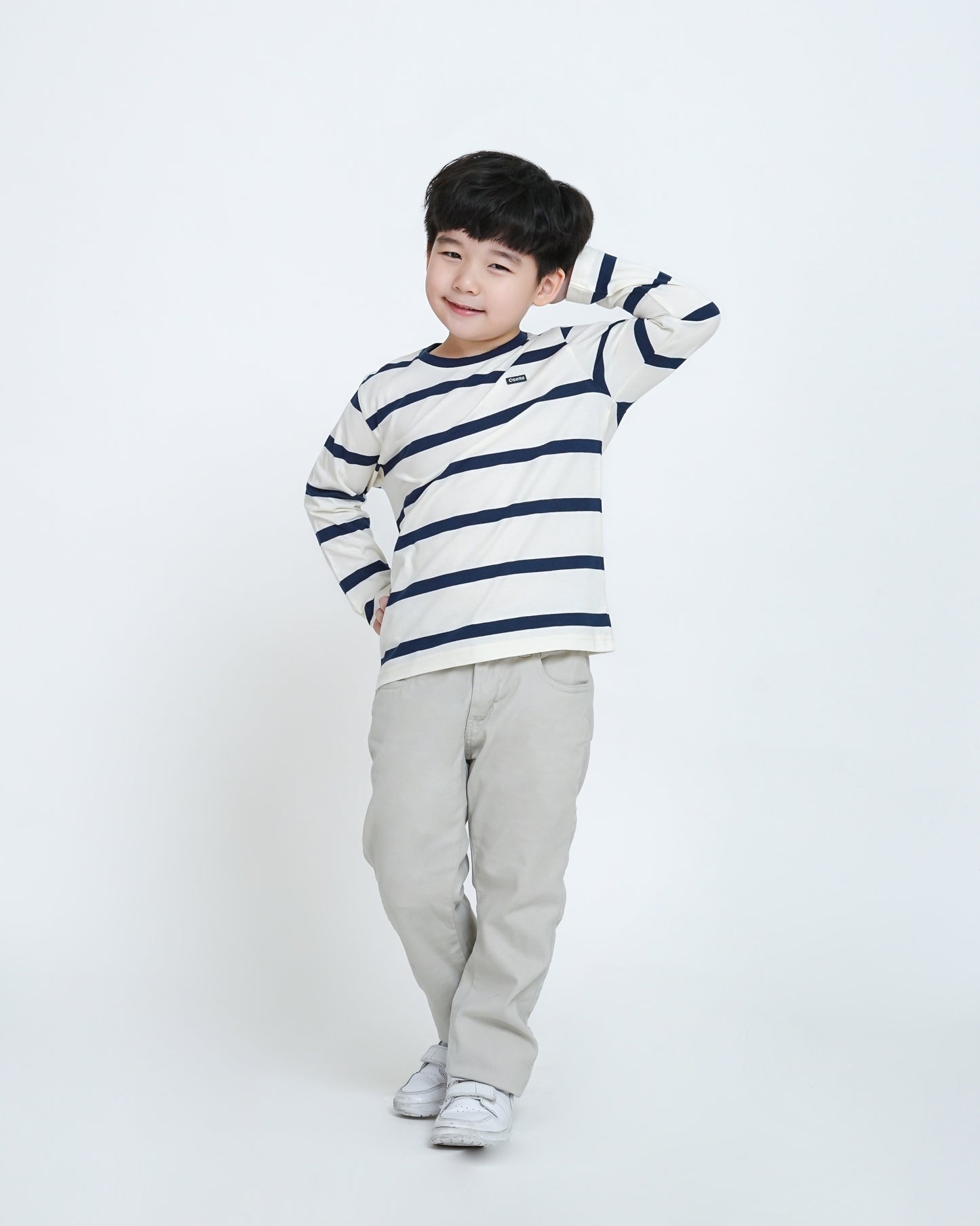 Osella Kids Neru Stripe Pattern Long Sleeve T-Shirt