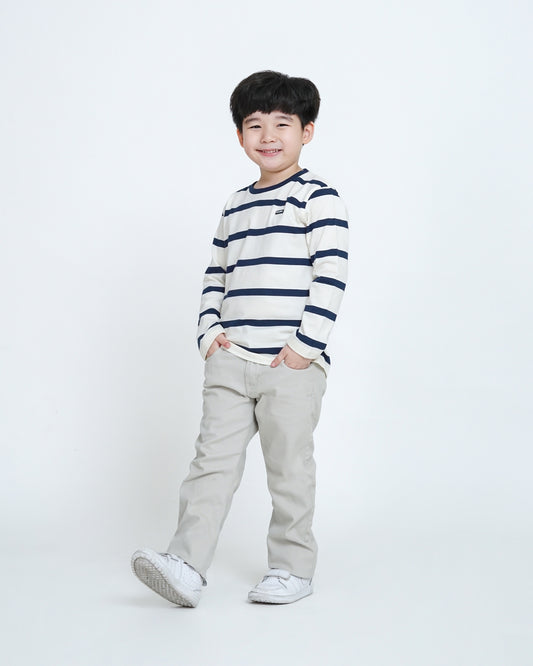 Osella Kids Neru Stripe Pattern Long Sleeve T-Shirt