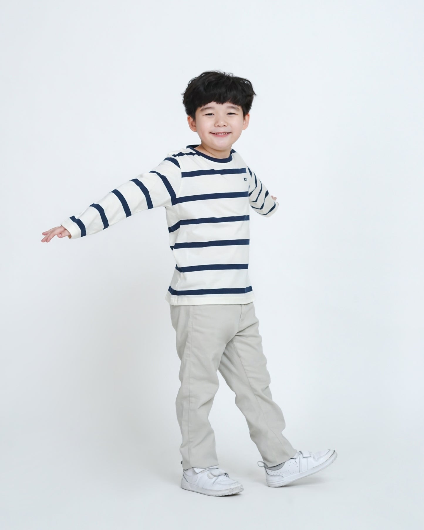 Osella Kids Neru Stripe Pattern Long Sleeve T-Shirt