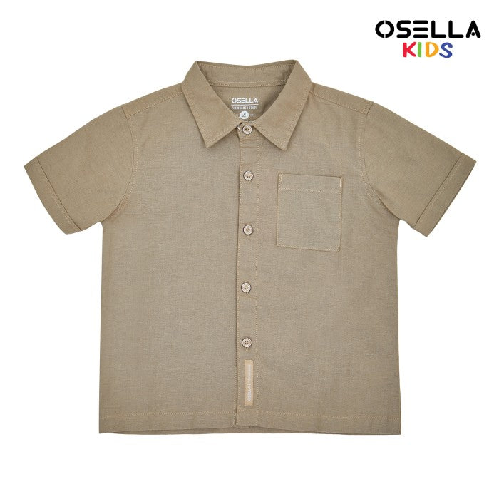 [NEW] Osella Linen Look Short Sleeve Shirt 22325002 | Atasan Kemeja Anak Laki Laki Kerah Reguler