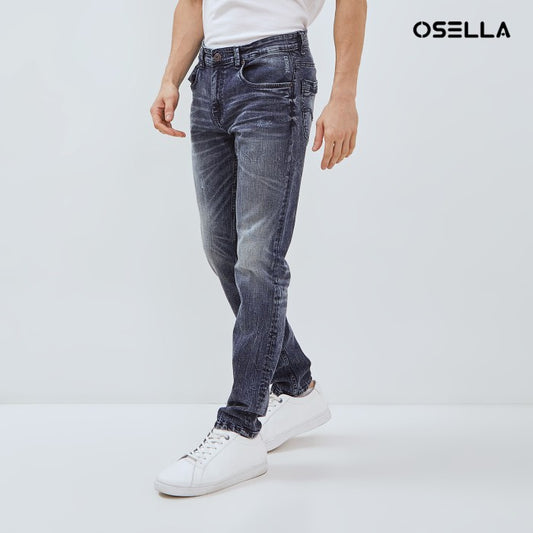 [NEW] OSELLA KYAN SLIM FIT DENIM PANTS IN MEDIUM BLUE WASH 208O5004A2 | Celana Panjang Jeans Pria