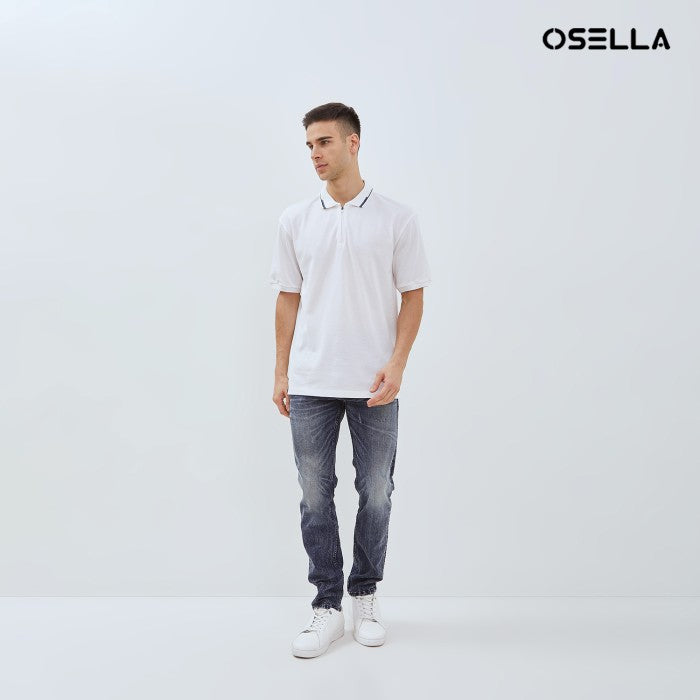 [NEW] OSELLA THEO TEXTURED ZIPPER POLO SHIRT 20215002