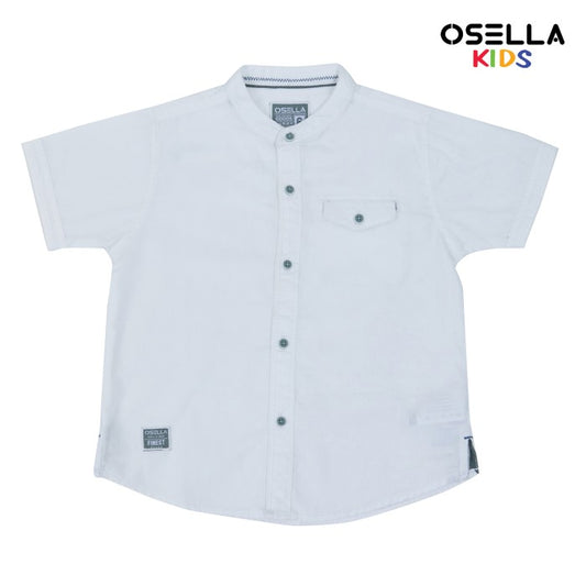 [NEW] Osella Kids Desert Collection Short Sleeve Solid Shirt In White