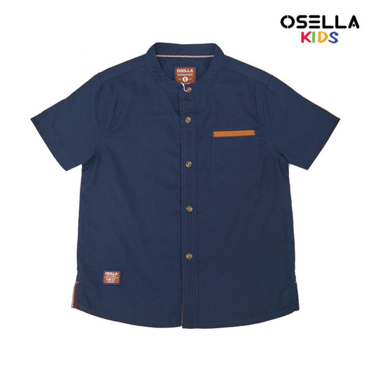 [NEW] OSELLA LINCOLN RIPSTOP SHORT SLEEVE SHANGHAI COLLARED  IN NAVY 2232520259 | Atasan  Kemeja Shanhai Anak Laki Laki