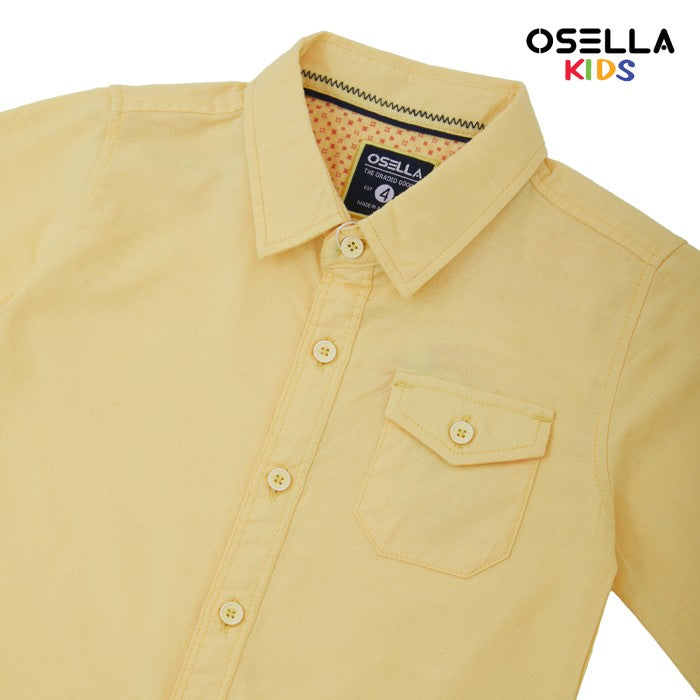 OSELLA ZAHIR LINEN SLUB LONG SLEEVE SOLID SHIRT 22375003