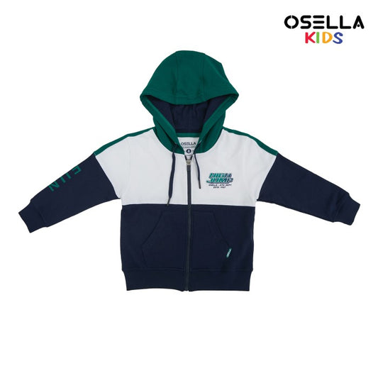 [NEW] OSELLA  MULTI COLOR HOODIE JACKET WITH PRINT DEATILING IN WHITE 2262500201 | Jaket Anak Laki Laki Lengan Panjang