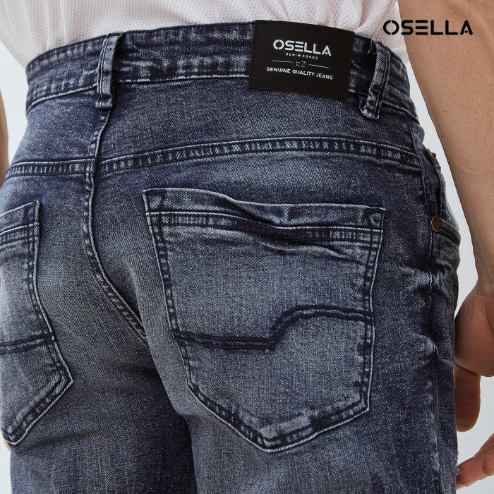 [NEW] OSELLA KYAN SLIM FIT DENIM PANTS IN MEDIUM BLUE WASH 208O5004A2 | Celana Panjang Jeans Pria