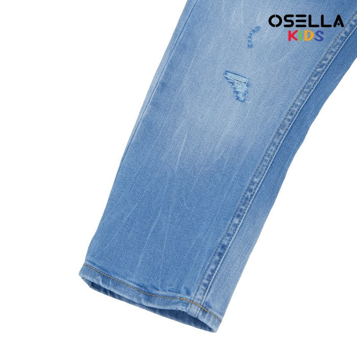 [NEW] OSELLA MILES DENIM LONG PANTS IN LIGHT WASHED WITH DESTROY DETAILING  228O5004A1 | Celana Jeans Panjang Anak Laki Laki