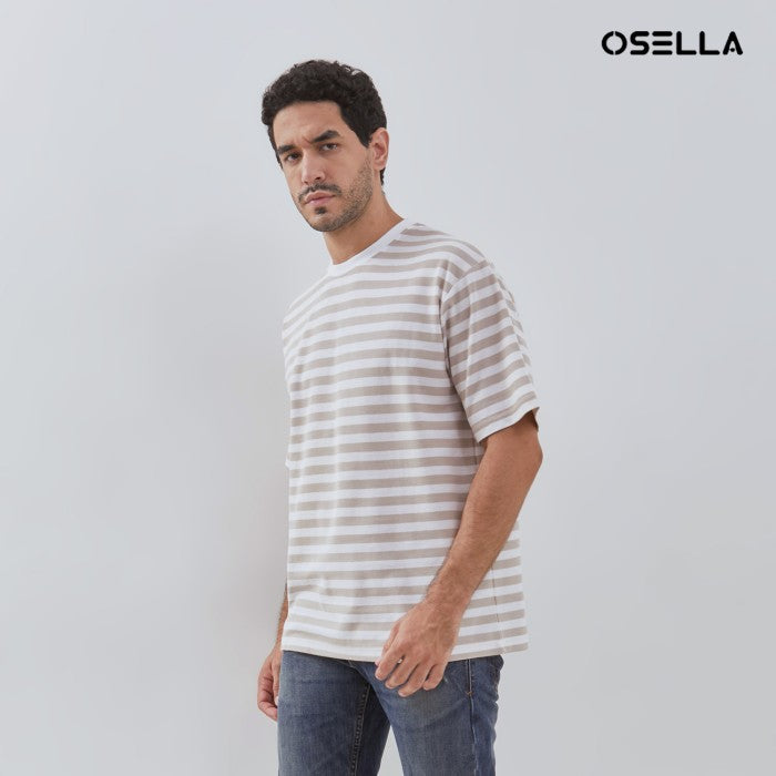 [NEW] Osella Jordan Striped Relaxed Fit T-shirt With Fancy Fabric 20715003