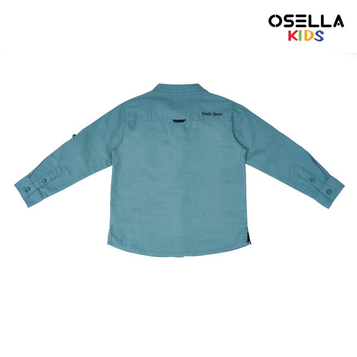 [NEW] Osella Kareem Embroidery Long Sleeve Shirt With Band Collar 22375203 | Kemeja Lengan Panjang Anak Laki-Laki