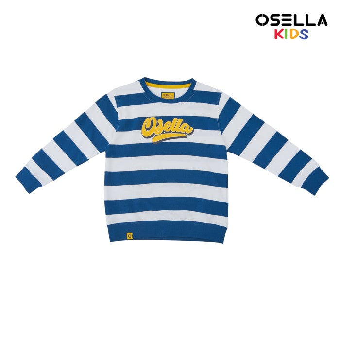 [NEW] OSELLA REGULAR STRIPE SWEATSHIRT IN MYKONOS BLUE AND WHITE 2210500165 | Sweater Anak Laki Laki Lengan Panjang