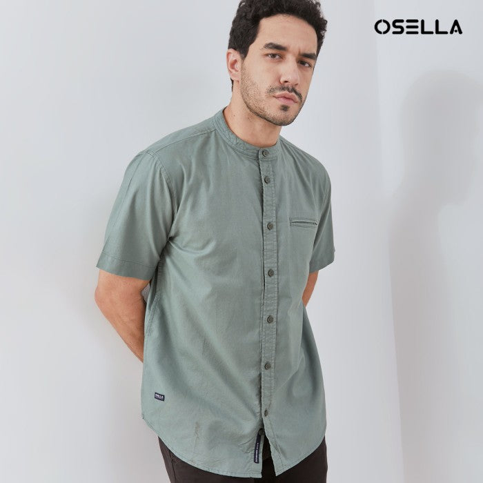 [NEW] Osella Solid Shanghai Collared Short Sleeve Shirt 2032520119