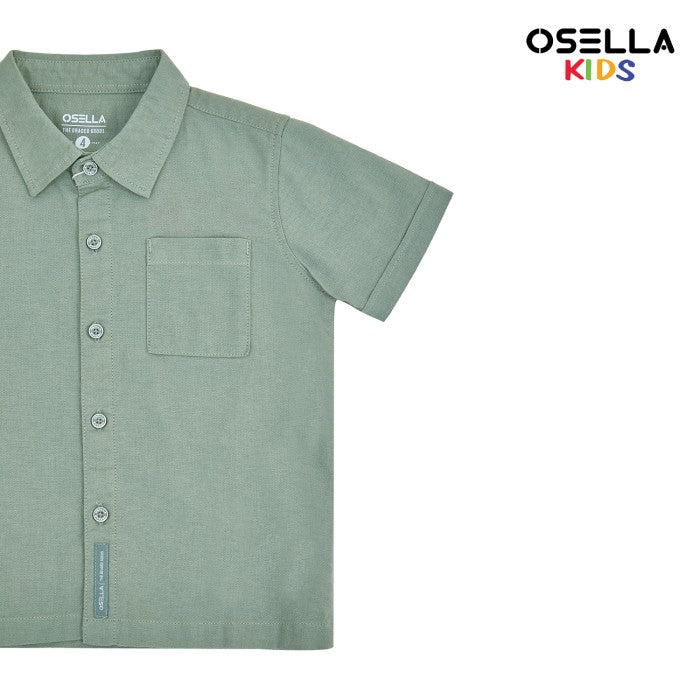 [NEW] Osella Linen Look Short Sleeve Shirt 22325002 | Atasan Kemeja Anak Laki Laki Kerah Reguler