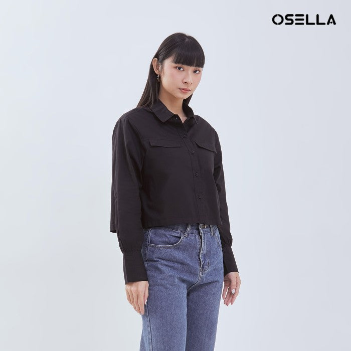 [NEW] OSELLA CALLIE CROPPED SHIRT WITH PLEATED DETAILING 21375011