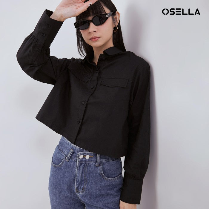 [NEW] OSELLA CALLIE CROPPED SHIRT WITH PLEATED DETAILING 21375011