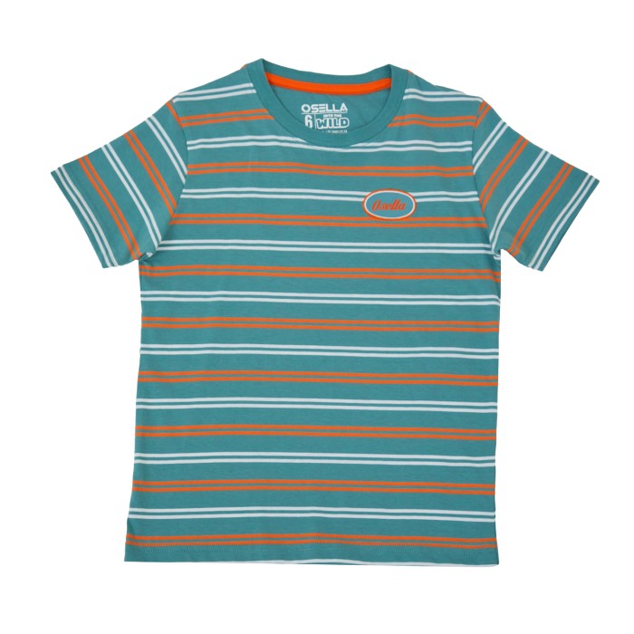 Osella Kids Boy Multicolor Regular Fit Stripe T-Shirt In Wasabi