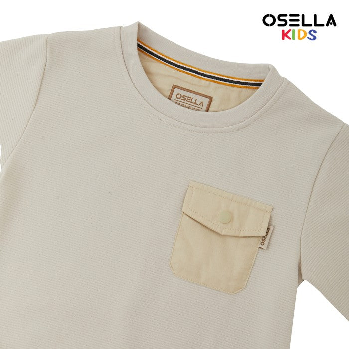 [NEW] OSELLA ASHER SWEATSHIRT WITH POCKET IN BEIGE 2212500238 | Sweater Anak laki-laki Lengan Panjang