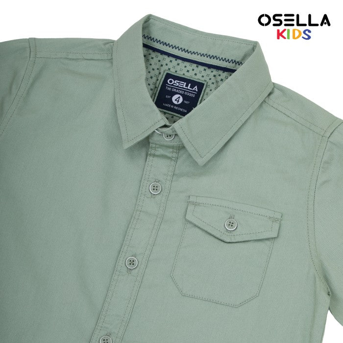 [NEW] OSELLA ZION LONG SLEEVE SOLID SHIRT IN SAGE GREEN 2237500378 | Atasan Kemeja Lengan Panjang