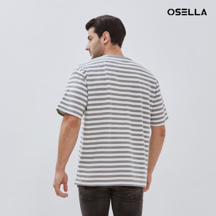 [NEW] Osella Jordan Striped Relaxed Fit T-shirt With Fancy Fabric 20715003