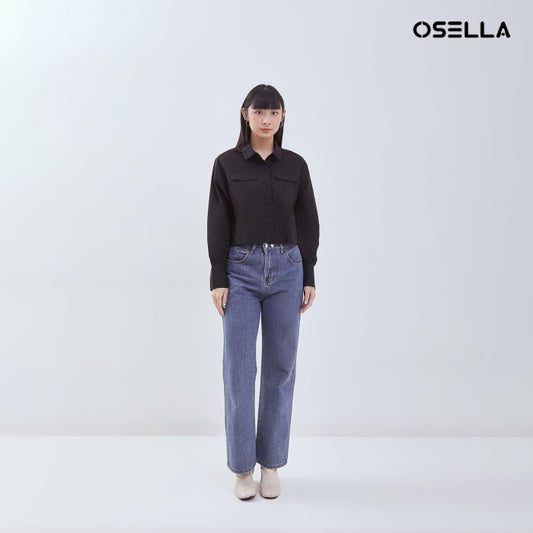 [NEW] OSELLA CALLIE CROPPED SHIRT WITH PLEATED DETAILING 21375011