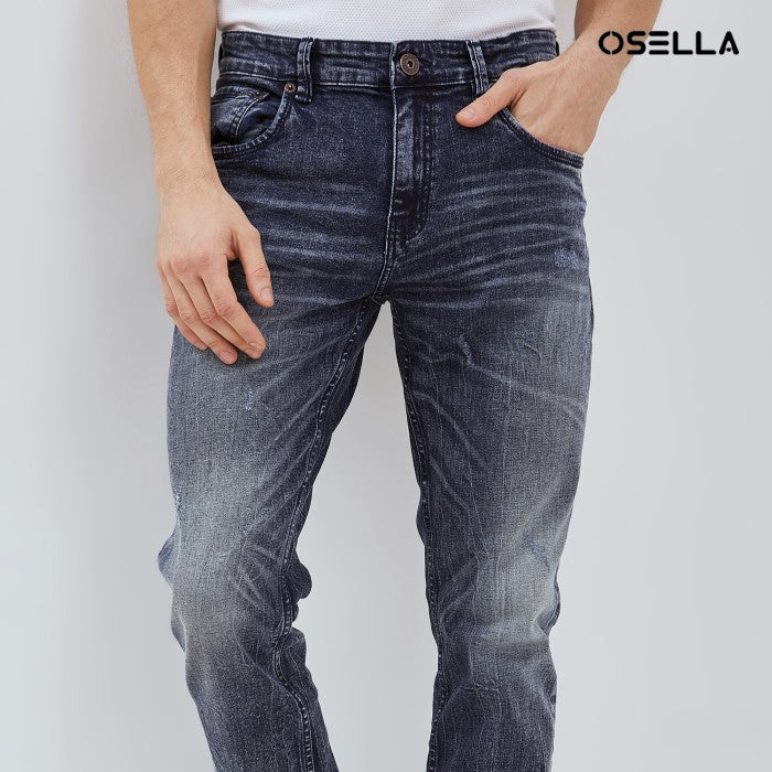 [NEW] OSELLA KYAN SLIM FIT DENIM PANTS IN MEDIUM BLUE WASH 208O5004A2 | Celana Panjang Jeans Pria