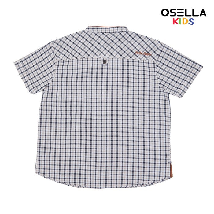 [NEW] OSELLA CHECKERED SHANGHAI COLLARED SHORT SHIRT 2233520188 | Kemeja Anak laki-laki Lengan Pendek