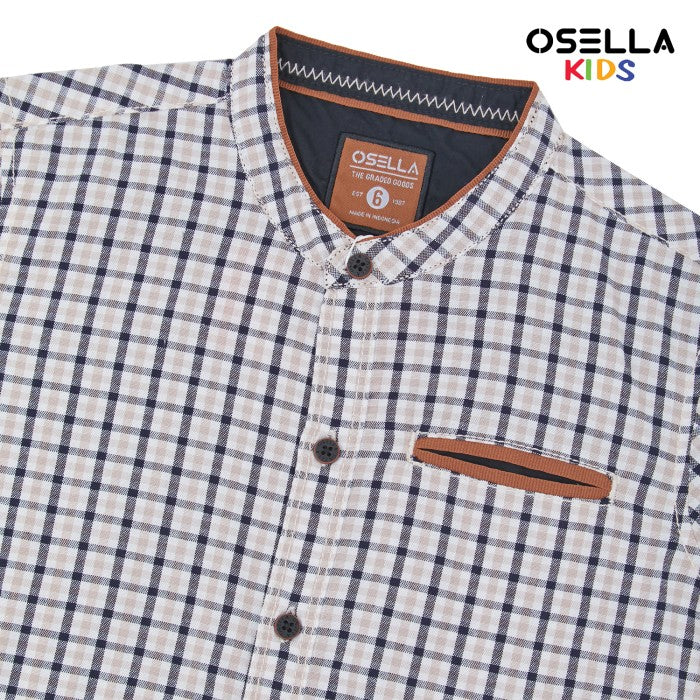 [NEW] OSELLA CHECKERED SHANGHAI COLLARED SHORT SHIRT 2233520188 | Kemeja Anak laki-laki Lengan Pendek