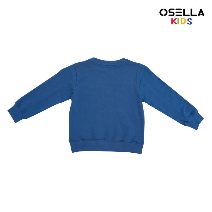 [NEW] OSELLA CUT AND SEWN REGULAR SWEATSHIRT IN SEAPORT BLUE 2212500461 | Sweater Lengan Panjang Anak Laki Laki