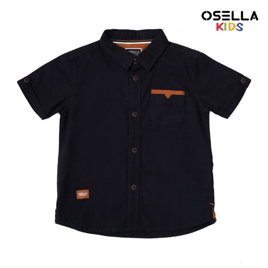 [NEW] Osella Rayyan Solid Collared Short Sleeve Shirt 22325001 | Kemeja Lengan Pendek Anak Laki-Laki