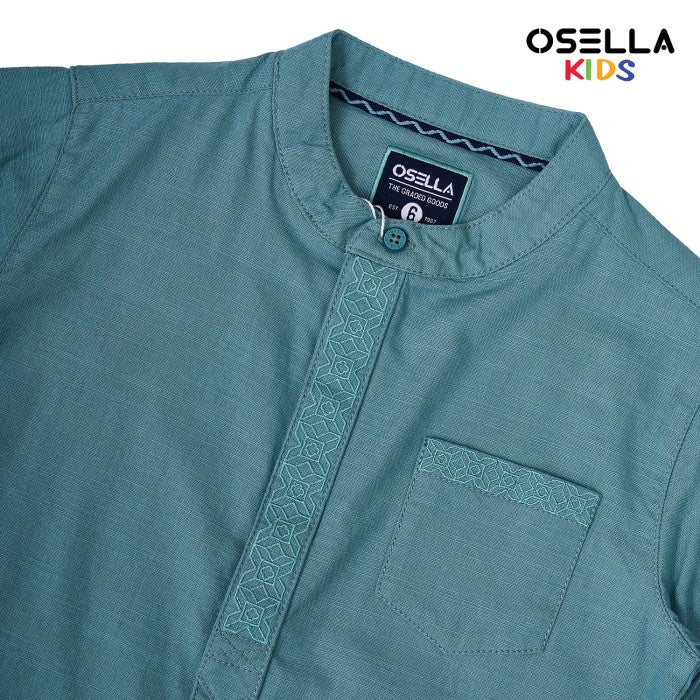 [NEW] Osella Kareem Embroidery Long Sleeve Shirt With Band Collar 22375203 | Kemeja Lengan Panjang Anak Laki-Laki