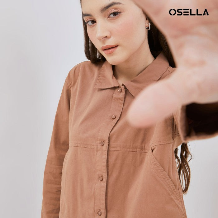 [NEW] Osella Lexi Cropped Shacket In Brown 2137501056